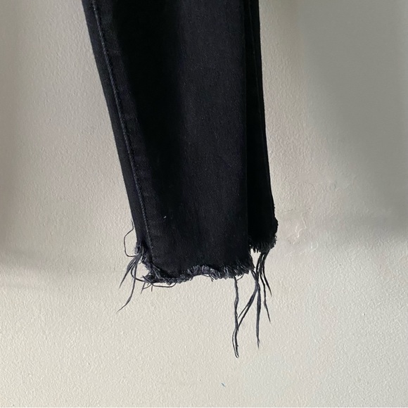 COPY - Nili Lotan Womens High Rise Skinny Jeans Jet Black Reverse Step Hem Fray - Picture 6 of 15